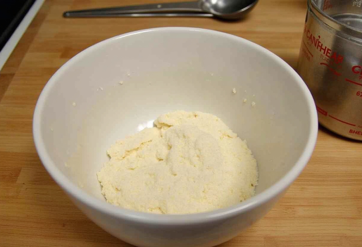 Sourdough discard dough and minced garlic ready for making Quick Sourdough Discard Garlic Knots.
