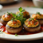 Deliciously baked stuffed mushrooms ready to enjoy at mealtime.