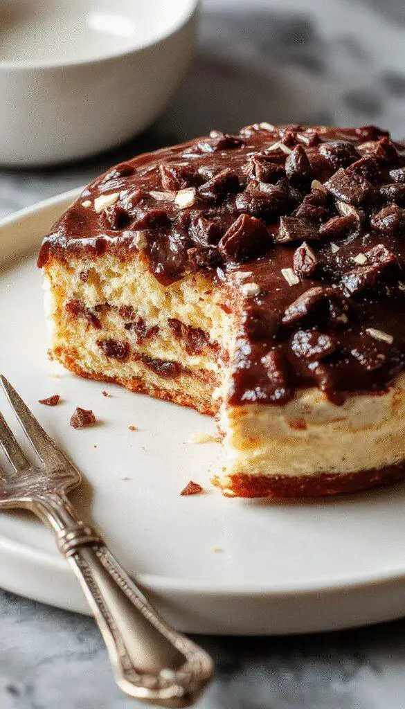 A vibrant image of a golden-brown, moist cake sliced to reveal a tender interior. The cake is garnished with a drizzle of honey and fresh herbs on a rustic wooden plate, with a jar of honey and honey drizzled over the top, emphasizing its sweet and savory appeal.