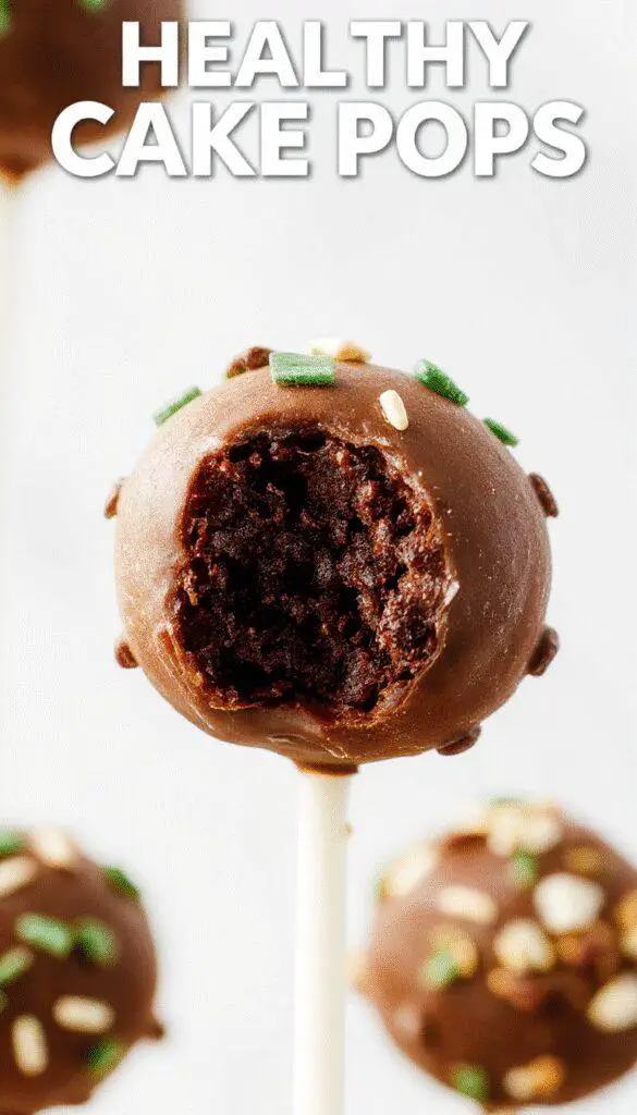A close-up of a vibrant plate featuring multiple homemade Starbucks-style cake pops with smooth chocolate coating and colorful sprinkles atop a rustic wooden table. The cake pops are evenly sized, showcased with a glossy finish, and the background features a soft-focus coffee cup and a cozy ambiance.