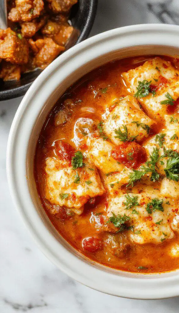 A steaming bowl of lasagna soup with layers of rich tomato broth, melted cheese, and tender pasta, garnished with fresh basil and grated Parmesan, served beside a rustic spoon on a wooden table.
