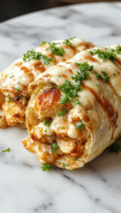 A close-up of a vibrant grilled chicken burrito wrapped in foil, filled with shredded chicken, creamy ranch sauce, and chipotle peppers, topped with fresh cilantro and sliced jalapeños, presented on a rustic wooden platter with colorful side dishes in the background.