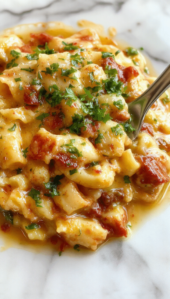 A steaming bowl of Olive Garden Pasta e Fagioli soup featuring a hearty mix of beans, small pasta, and ground beef, garnished with freshly chopped parsley on a rustic wooden table, accompanied by a piece of crusty bread on the side.
